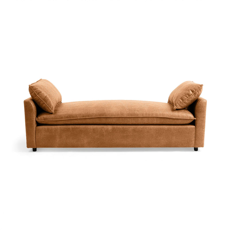 Backless Classic Home Caplan daybed sofa with neutral upholstery and wooden legs, perfect for modern living rooms.
