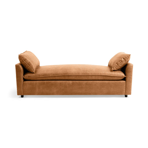 Backless Classic Home Caplan daybed sofa with neutral upholstery and wooden legs, perfect for modern living rooms.