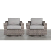 Swivel Patio Chair With Luxurious Cushions Perfect For Outdoor Relaxation (Set of 2) - Gray Mix - R&R Furniture Gallery (Fountain Valley, CA)