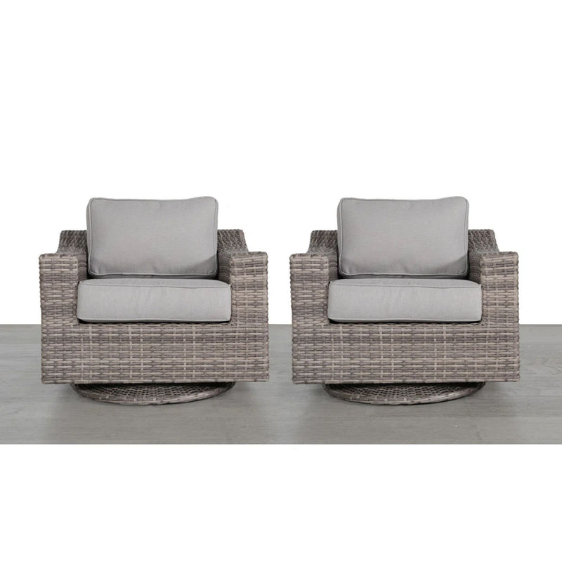 Swivel Patio Chair With Luxurious Cushions Perfect For Outdoor Relaxation (Set of 2) - Gray Mix - R&R Furniture Gallery (Fountain Valley, CA)