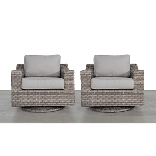 Swivel Patio Chair With Luxurious Cushions Perfect For Outdoor Relaxation (Set of 2) - Gray Mix - R&R Furniture Gallery (Fountain Valley, CA)