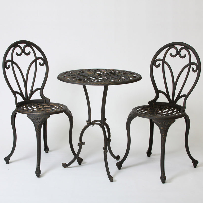 Thomas - 3 Pieces Cast Bistro Set - Black / Gold - R&R Furniture Gallery (Fountain Valley, CA)
