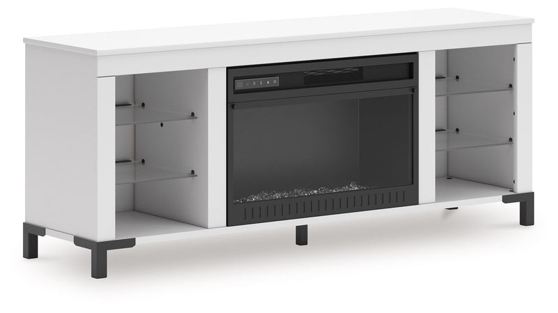 Brollevi - TV Stand With Fireplace - White - R&R Furniture Gallery (Fountain Valley, CA)