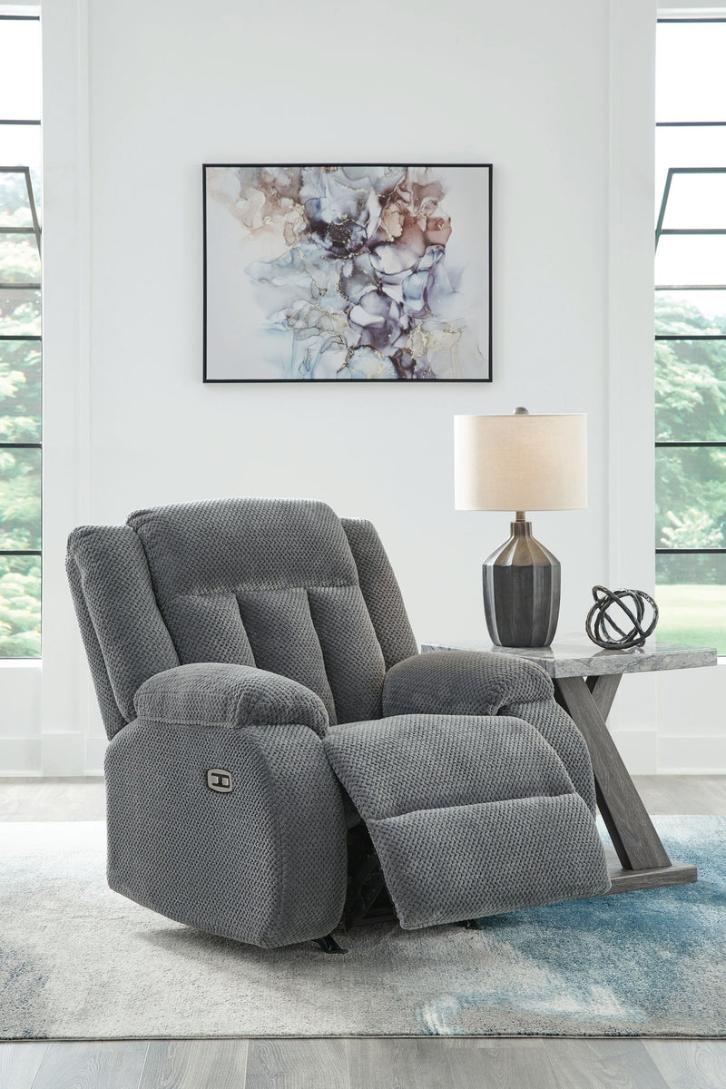 Observation - Power Rocker Recliner - Steel - R&R Furniture Gallery (Fountain Valley, CA)