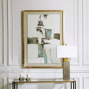 Abstract gold canvas art titled "Crosswalk" by Uttermost, featuring modern, textured artwork suitable for contemporary interior decor.
