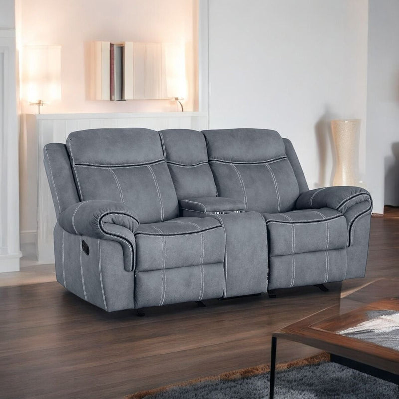 Zubaida - Loveseat w/USB Dock & Console (Glider & Motion) - R&R Furniture Gallery (Fountain Valley, CA)