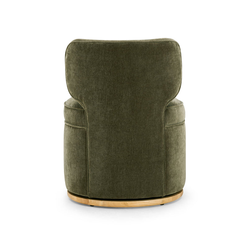 TOV Furniture Amaya swivel desk chair with cushioned seat, metal base, and adjustable height, suitable for office or home workspace.