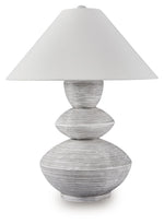 Brickdon - Poly Table Lamp - Distressed White - R&R Furniture Gallery (Fountain Valley, CA)