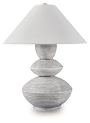 Brickdon - Poly Table Lamp - Distressed White - R&R Furniture Gallery (Fountain Valley, CA)