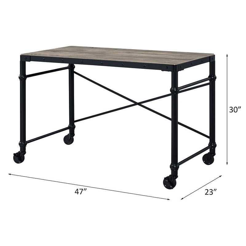 Oklarth - Writing Desk - Rustic Oak & Black - R&R Furniture Gallery (Fountain Valley, CA)