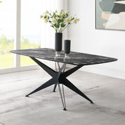Klaus - Dining Table - Crystal Tempered Glass Top & Black Finish - R&R Furniture Gallery (Fountain Valley, CA)