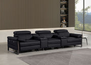 1246 - Modular Power Triple Reclining Dual Console Sofa With Power Reclining Headrests - R&R Furniture Gallery (Fountain Valley, CA)