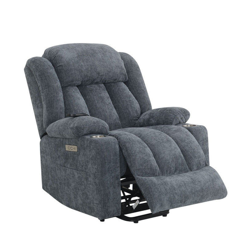 Power Motion Recliner With Lift Heating Massage Function - Blue