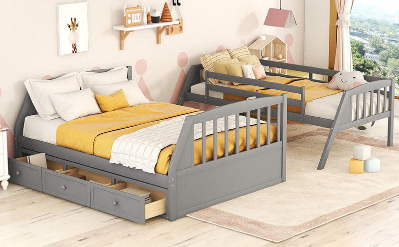 Bunk Bed With Drawers, Ladder And Storage Staircase - R&R Furniture Gallery (Fountain Valley, CA)