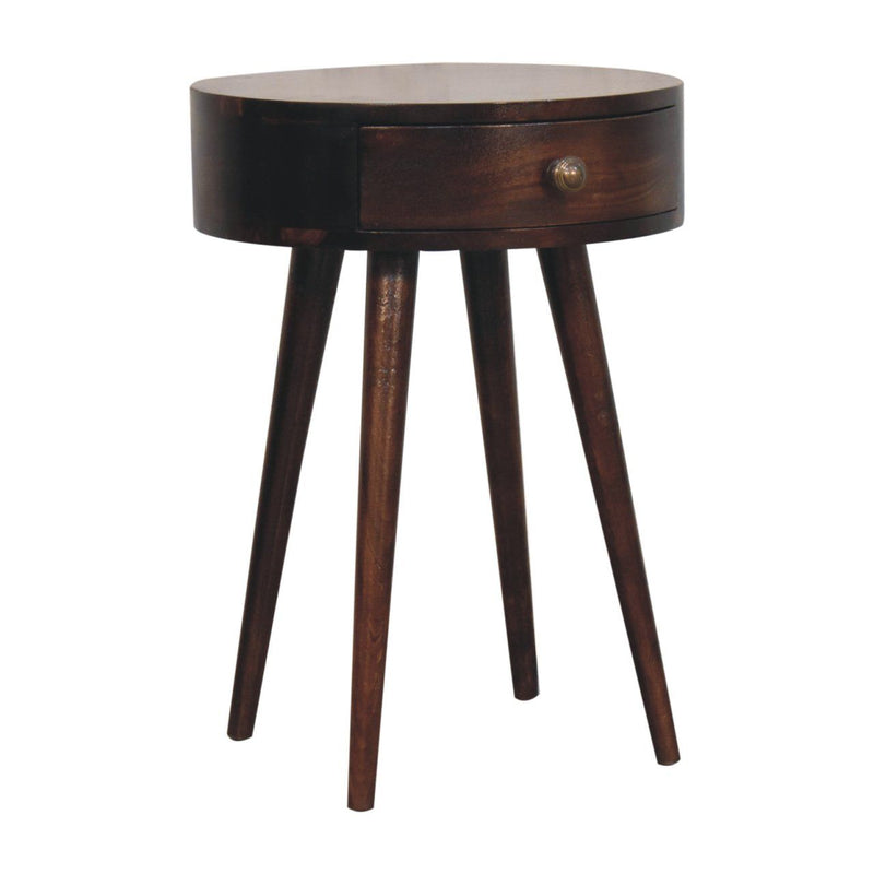 Circular Shaped Bedside Table - Walnut - R&R Furniture Gallery (Fountain Valley, CA)