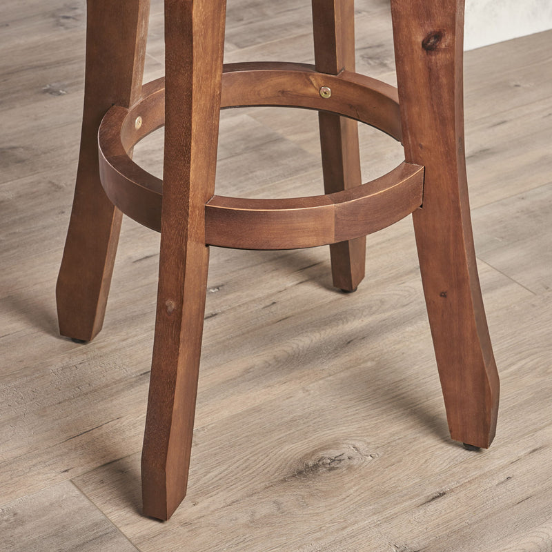 Primrose - Outdoor Acacia Wood Barstools With Foot Rest, (Set of 2) - Dark Brown - R&R Furniture Gallery (Fountain Valley, CA)