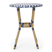 French Bistro Table Outdoor Elegance - White / Blue - R&R Furniture Gallery (Fountain Valley, CA)