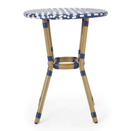 French Bistro Table Outdoor Elegance - White / Blue - R&R Furniture Gallery (Fountain Valley, CA)