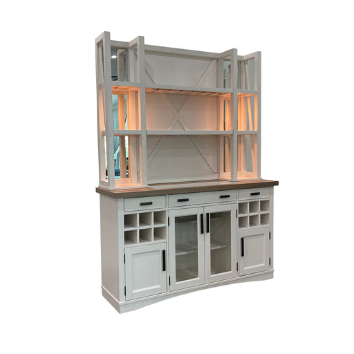 Americana Modern Dining - Buffet And Open Hutch With Quartz Insert - Cotton - R&R Furniture Gallery (Fountain Valley, CA)