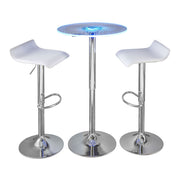 Lumi Source Spyra Ale 3-piece contemporary dining room set with adjustable bar stools and up set table, modern design, wood and metal finish