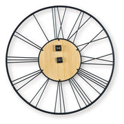 Brockett - Wall Clock - Black / Natural - R&R Furniture Gallery (Fountain Valley, CA)