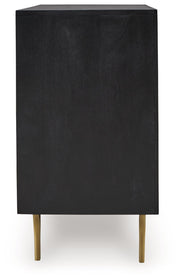 Tayner - Accent Cabinet - Black / Gold Finish - R&R Furniture Gallery (Fountain Valley, CA)
