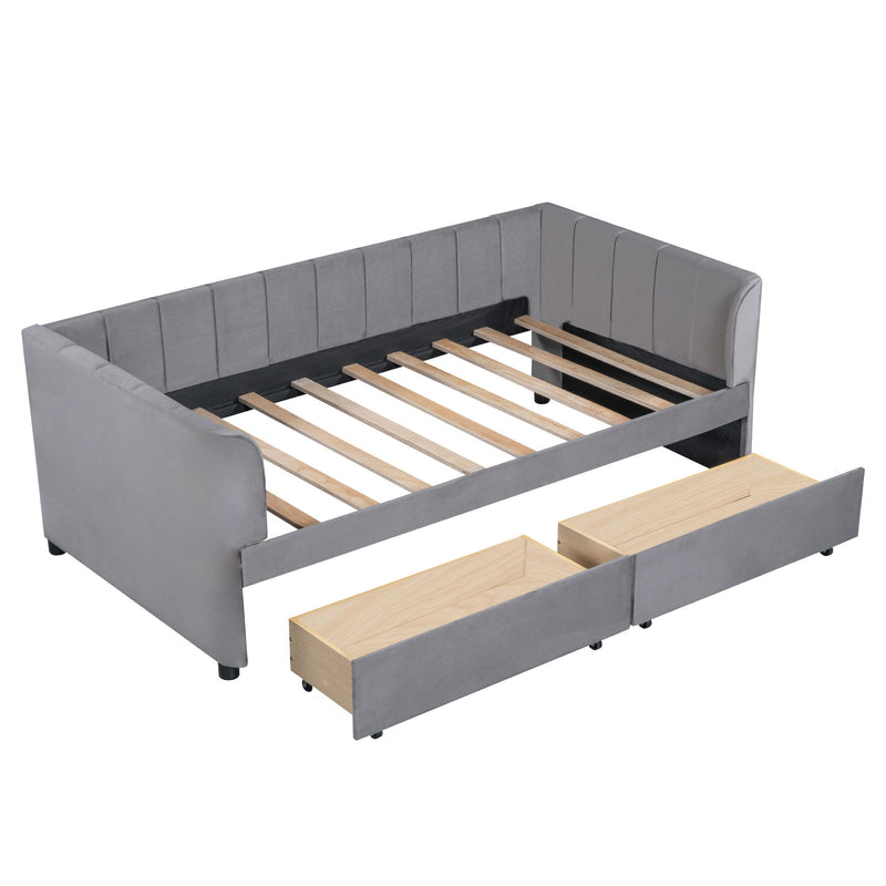 Upholstered Daybed With Ergonomic Design Backrest - R&R Furniture Gallery (Fountain Valley, CA)