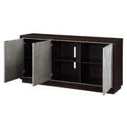 Geranio - Console Cabinet - Metallic Silver & Walnut - R&R Furniture Gallery (Fountain Valley, CA)