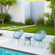 Outdoor Conversation Set With Ergonomic Lounge Chairs And Tempered Glass Table - R&R Furniture Gallery (Fountain Valley, CA)