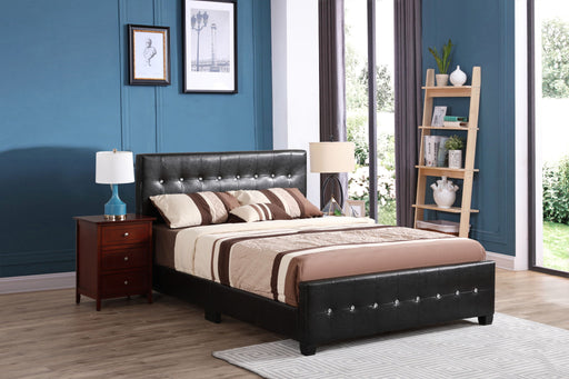 Elegant upholstered transitional bed by Glory Furniture with plush fabric and modern design, perfect for stylish bedrooms.