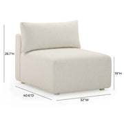 Hangover - Outdoor Modular Armless Chair - Cream - R&R Furniture Gallery (Fountain Valley, CA)