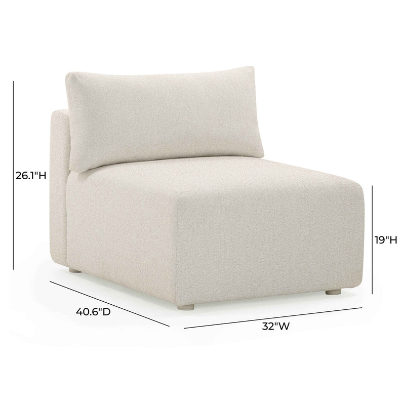 Hangover - Outdoor Modular Armless Chair - Cream - R&R Furniture Gallery (Fountain Valley, CA)