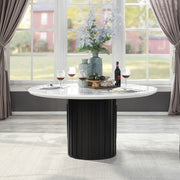 Jaramillo - Round Dining Table With Engineered Marble Top - Engineered Marble Top & Black - R&R Furniture Gallery (Fountain Valley, CA)