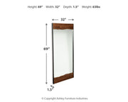 Panchali - Floor Mirror - Brown / Black - R&R Furniture Gallery (Fountain Valley, CA)