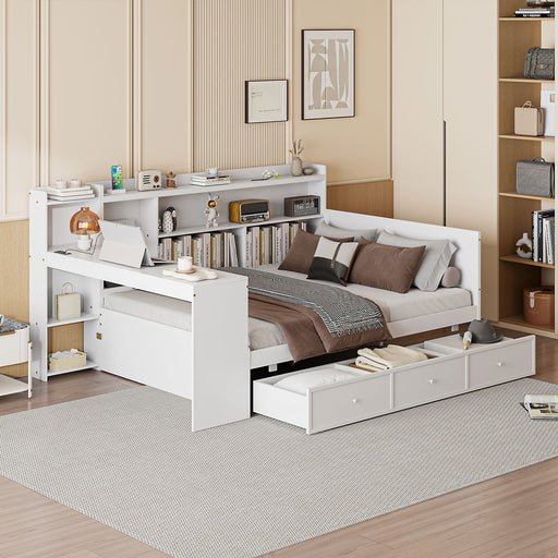 Daybed With 3 Drawers USB Ports And Desk - R&R Furniture Gallery (Fountain Valley, CA)
