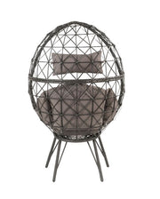 Aeven - Patio Lounge Chair - Light Gray Fabric & Black Wicker - R&R Furniture Gallery (Fountain Valley, CA)