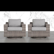 Swivel Patio Chair With Luxurious Cushions Perfect For Outdoor Relaxation (Set of 2) - Gray Mix - R&R Furniture Gallery (Fountain Valley, CA)
