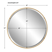 Round gold accent mirror by Uttermost with a sleek, modern design for stylish wall decor.