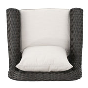 Amaya - Outdoor Swivel Rocker Chair With Water Resistant Cushions - Brown / Beige - R&R Furniture Gallery (Fountain Valley, CA)