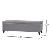 Noble House Glouster contemporary storage ottoman with fabric upholstery and hidden storage compartment.