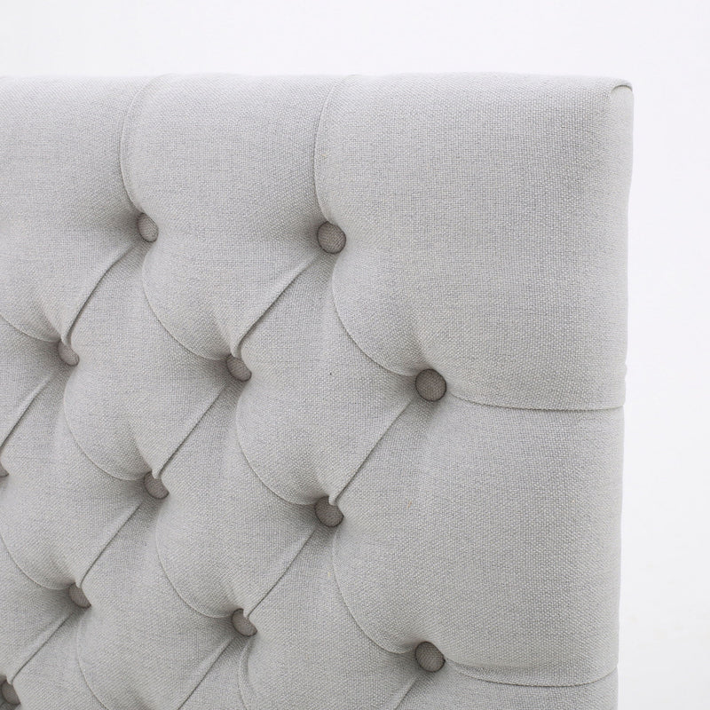 Queen Size Headboard With Button Tufting - Light Gray - R&R Furniture Gallery (Fountain Valley, CA)