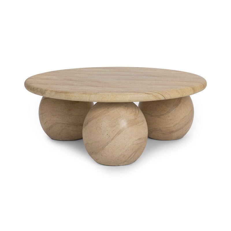 Elaria - Outdoor Round Coffee Table - Beige - R&R Furniture Gallery (Fountain Valley, CA)