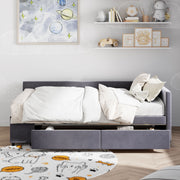 L Shaped Upholstered Platform Bed With Storage And Drawers - R&R Furniture Gallery (Fountain Valley, CA)