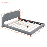 Upholstered Platform Bed With Thick Solid Frame And Stylish Curve-Shaped Design - R&R Furniture Gallery (Fountain Valley, CA)