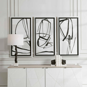 Jargon - Wall Art (Set of 3) - Black / White