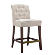 Tufted Counter Stool With Button Tufted Back - Tan - R&R Furniture Gallery (Fountain Valley, CA)