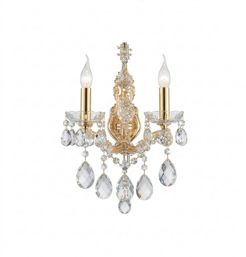 Michael Amini Lighting - La Scala Traditional Crystal Wall Sconce - Gold