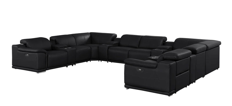 2679 - 12-Piece U-Shaped Power Reclining Sectional In Genuine Leather (4 Recliners)