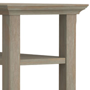 Handcrafted Acadian narrow side table by Simpli-Home with a wooden finish, featuring a compact design and modern style.