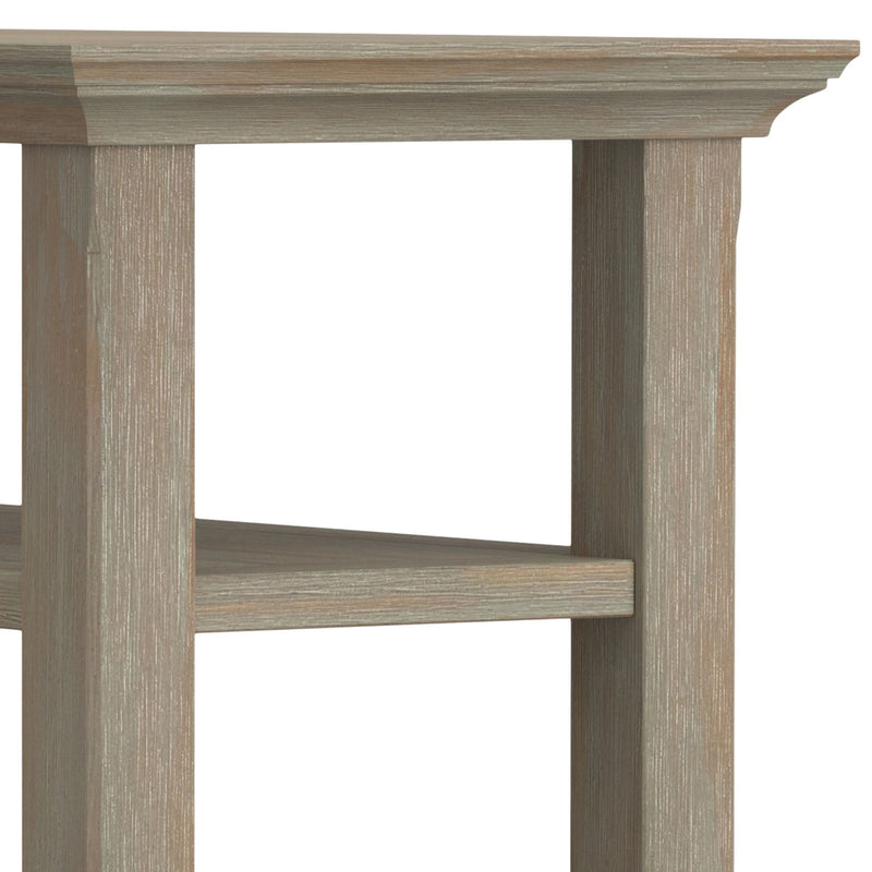Handcrafted Acadian narrow side table by Simpli-Home with a wooden finish, featuring a compact design and modern style.